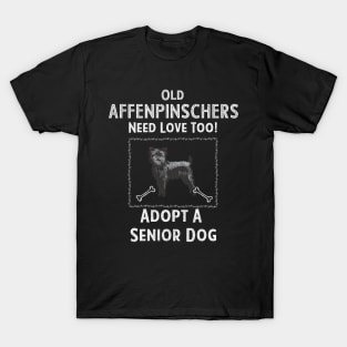 Senior Dog Adoption T-Shirt for Affenpinscher Dog Lovers T-Shirt